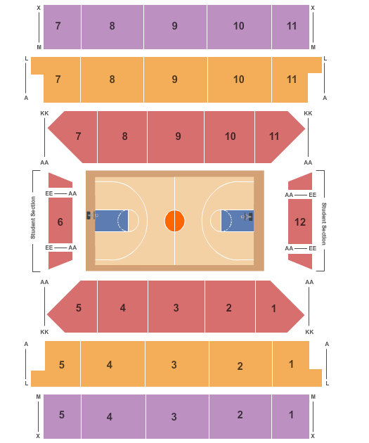 seating chart for Carnesecca Arena - Basketball - eventticketscenter.com