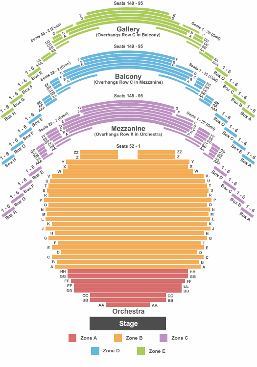 seating chart for Carol Morsani Hall - The Straz Center - End Stage Zone - eventticketscenter.com