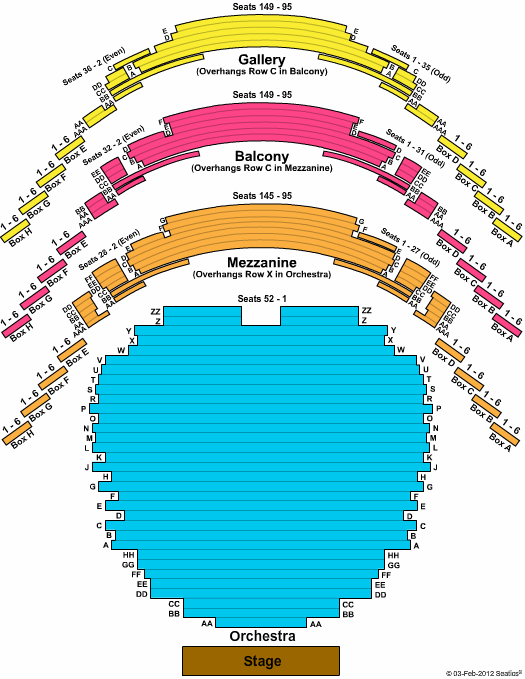 Carol Morsani Hall - The Straz Center End Stage Seating Chart