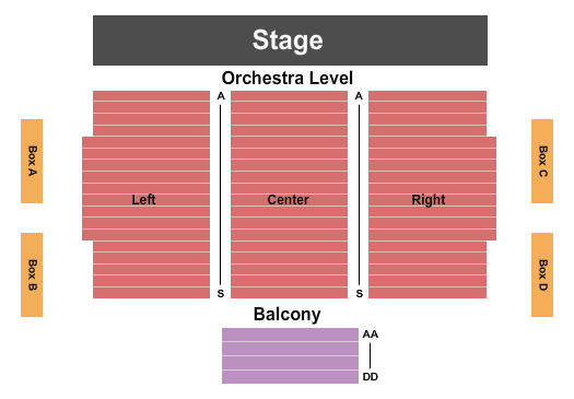 Carpenter Hall at Irving Arts Center End Stage Seating Chart