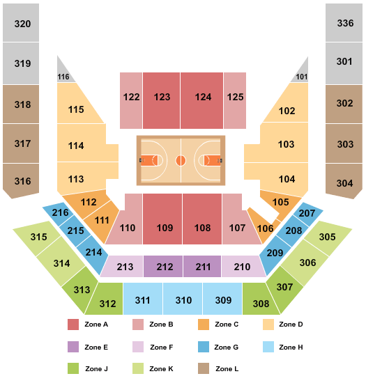 JMA Wireless Dome Basketball Int Zone Seating Chart