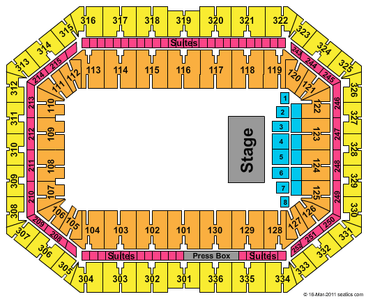 JMA Wireless Dome Block Party Concert Seating Chart