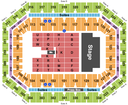 JMA Wireless Dome Elton John Seating Chart