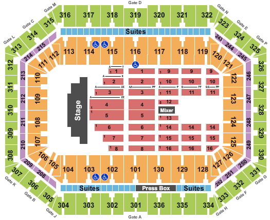 JMA Wireless Dome Endstage - Concert Seating Chart