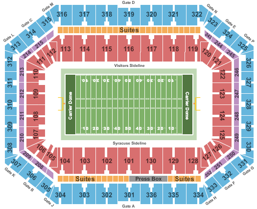 Seating Chart Carrier Dome Football