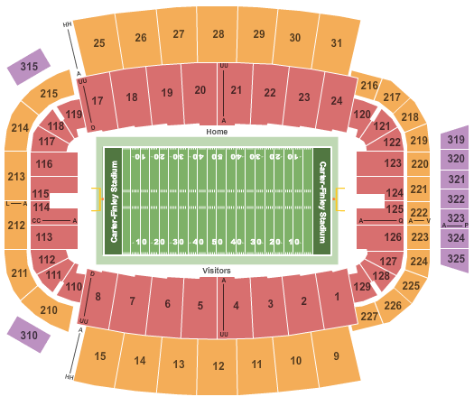 seating chart for Carter Finley Stadium - Football - eventticketscenter.com