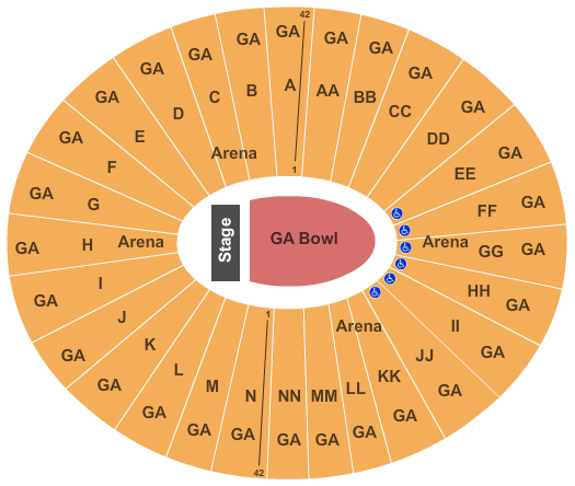 Carver Hawkeye Arena GA Bowl Arena Seating Chart
