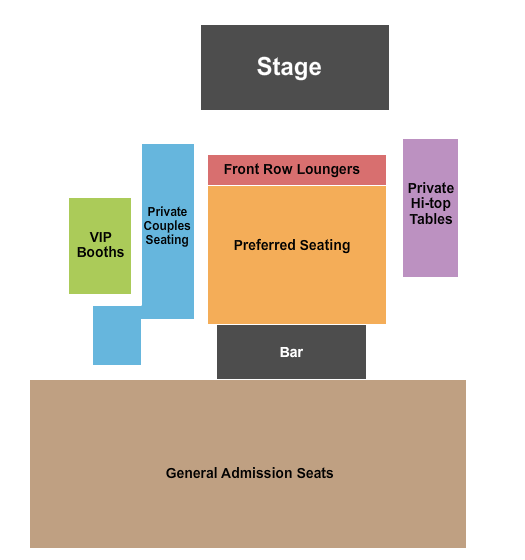 Cascade Lounge at Agua Caliente Casino End Stage 2 Seating Chart