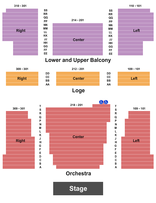 Cascade Theatre Seating Map