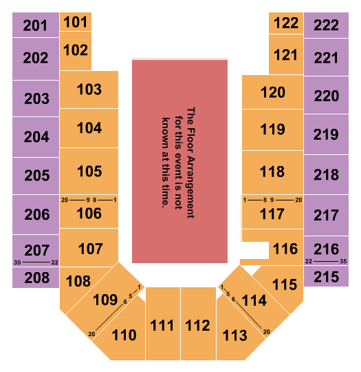 Ford Wyoming Center Generic Floor Seating Chart
