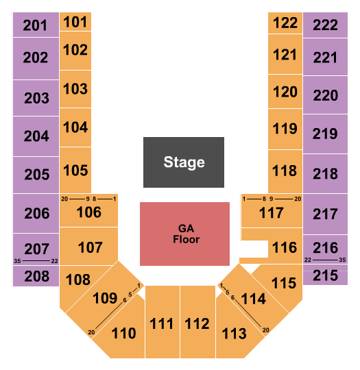 Ford Wyoming Center Half House GA Floor Seating Chart