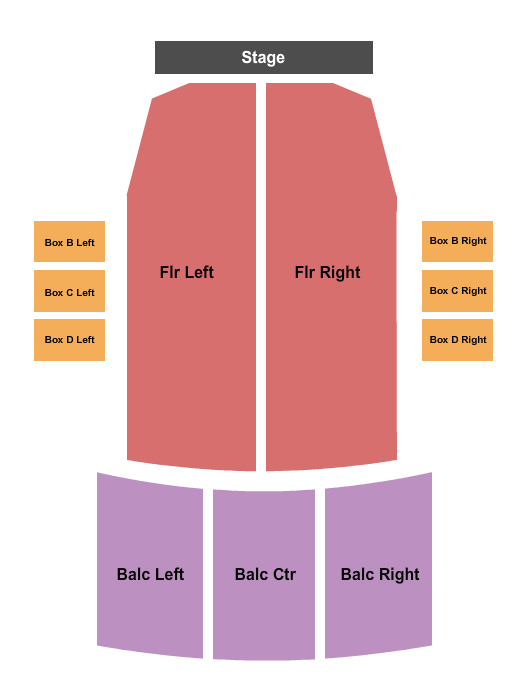 Cathedral Theatre at the Masonic Temple Endstage - Boxes B-D Seating Chart