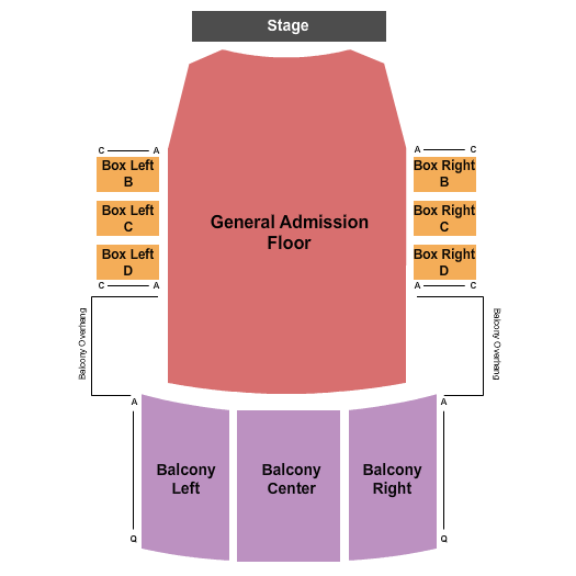 Cathedral Theatre at the Masonic Temple Endstage GA Seating Chart