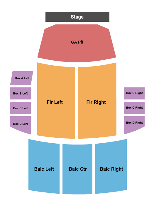 Cathedral Theatre at the Masonic Temple GA Pit & Reserved Seating Chart
