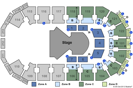 HEB Center at Cedar Park Cirque - Zone Seating Chart