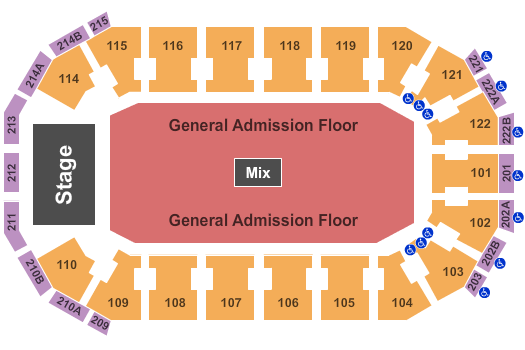 HEB Center at Cedar Park End Stage GA Seating Chart