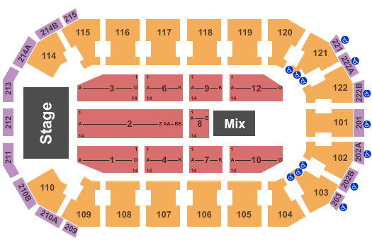 HEB Center at Cedar Park End Stage Seating Chart