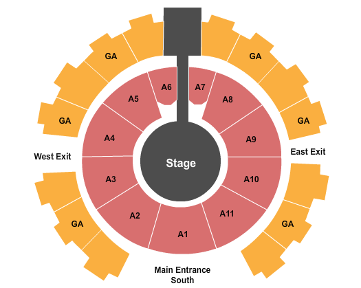 Celebrity Theatre - AZ EndStage GA Seating Chart