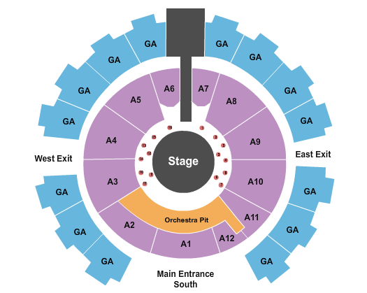 Celebrity Theatre - AZ Center Stage RSV & GA w/ Tables Seating Chart