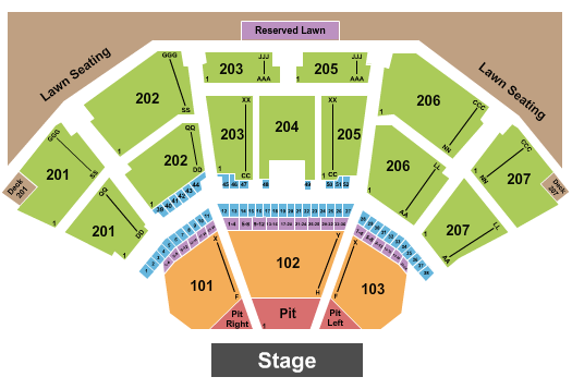 Cellairis Amphitheatre at Lakewood Endstage 3 GA Pits Seating Chart