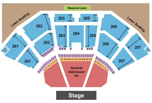 Cellairis Amphitheatre at Lakewood Endstage GA Pit 2 Seating Chart