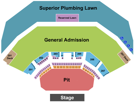 Cellairis Amphitheatre at Lakewood Endstage GA Seating Chart