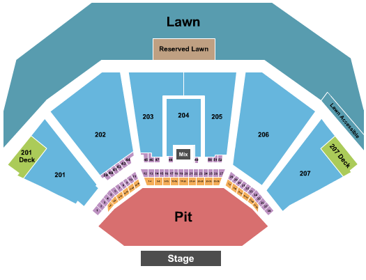 Cellairis Amphitheatre at Lakewood End Stage Large Pit 3 Seating Chart