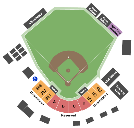 Centennial Field Baseball 2019 Seating Chart