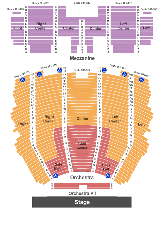 Centennial Hall - AZ End Stage Seating Chart