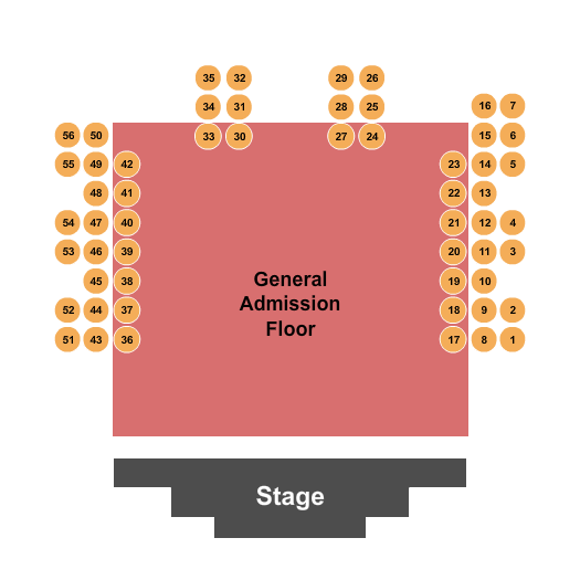 Centennial Terrace GA/Tables Seating Chart