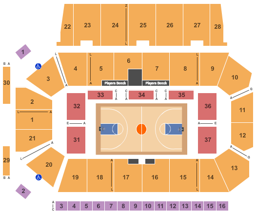 Centre 200 Basketball Seating Chart