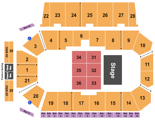 Centre 200 Endstage Middle Floor Seating Chart