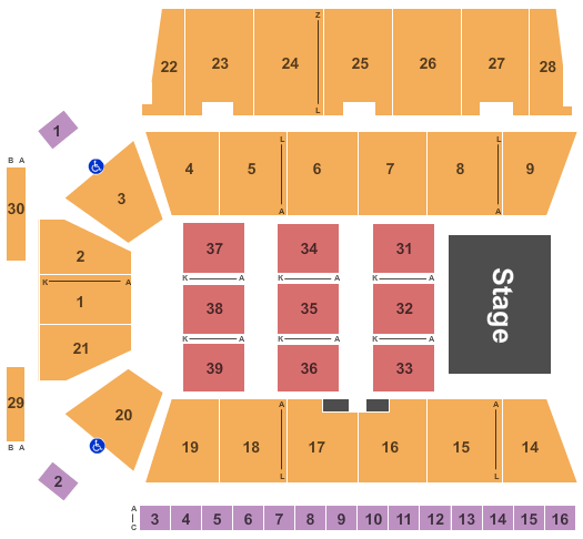 Centre 200 End Stage Seating Chart