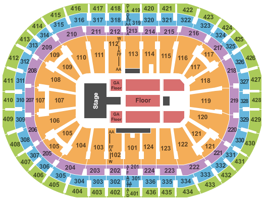 Centre Bell 5 Seconds of Summer Seating Chart