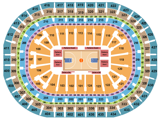 seating chart for Centre Bell - Basketball 2 - eventticketscenter.com