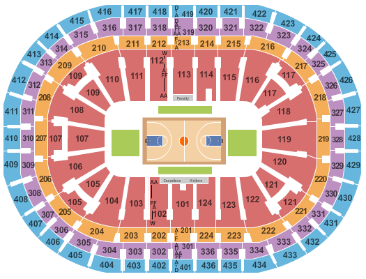Centre Bell Basketball Seating Chart