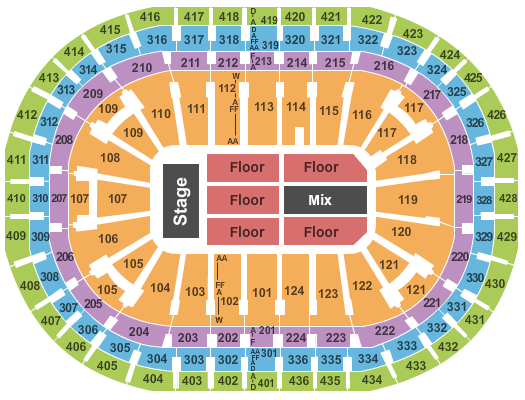 Centre Bell Endstage 2 Seating Chart