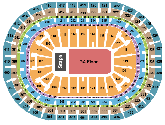 seating chart for Centre Bell - End Stage GA - eventticketscenter.com