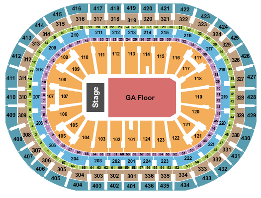 Centre Bell End Stage GA Seating Chart