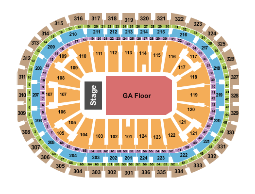 Centre Bell Endstage GA Seating Chart
