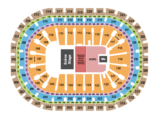 Centre Bell Endstage GA Pit Seating Chart