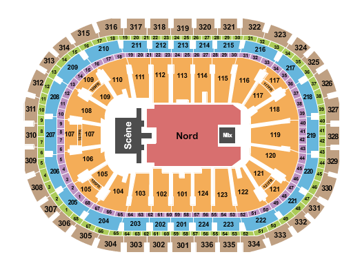 Centre Bell Endstage w/ Catwalk Seating Chart