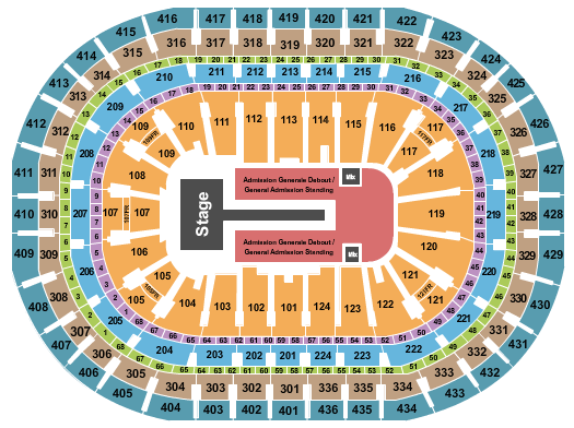 Centre Bell Florence and The Machine Seating Chart