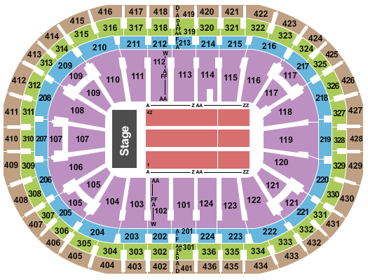 Centre Bell Hall and Oates Seating Chart