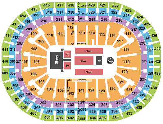 Centre Bell Imagine  Dragons Seating Chart