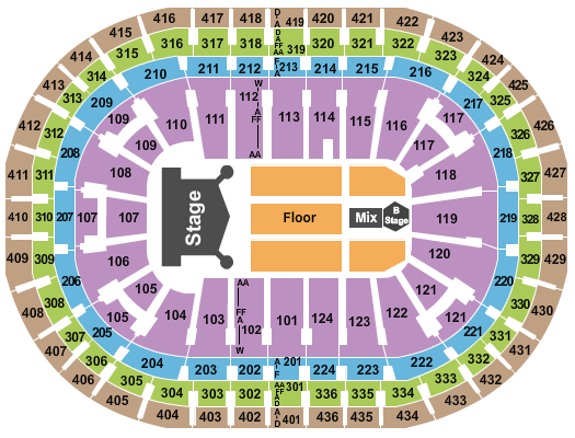 Centre Bell Kiss Seating Chart