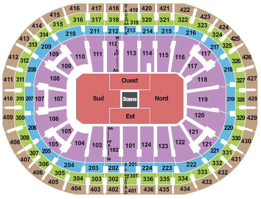 Centre Bell Seating Chart for Sebastian Maniscalco Tickets Mar 18th, 2022 concert 