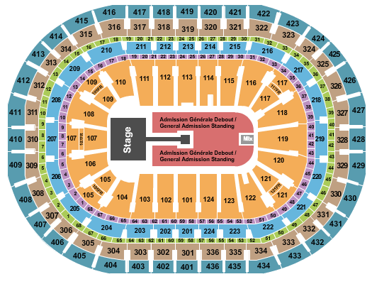 seating chart for Centre Bell - Muse 3 - eventticketscenter.com