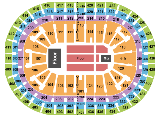 Centre Bell Seating Map
