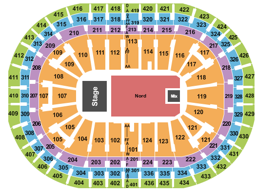 seating chart for Centre Bell - Pitbull - eventticketscenter.com